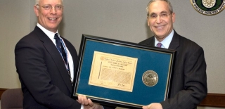 2010 Victor Stello Junior award being presented to Doctor Jerry McKamy