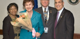 Image of four people at the 2010 Victor Stello Junior award presentation